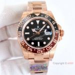 Clean Factory Swiss AAA Copy Rolex GMT-Master II Rose Gold 3186 Watch 126715chnr